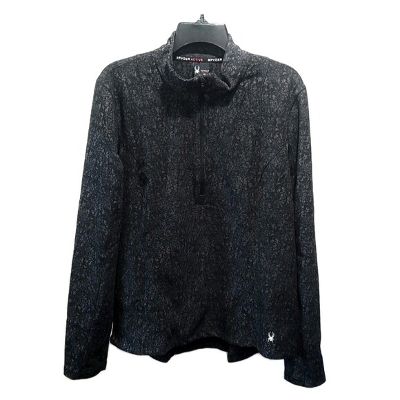SPYDER Women's XL Half Zip Stretch Fleece Mock Neck Active Top Zip Pocket NWT - Picture 7 of 16